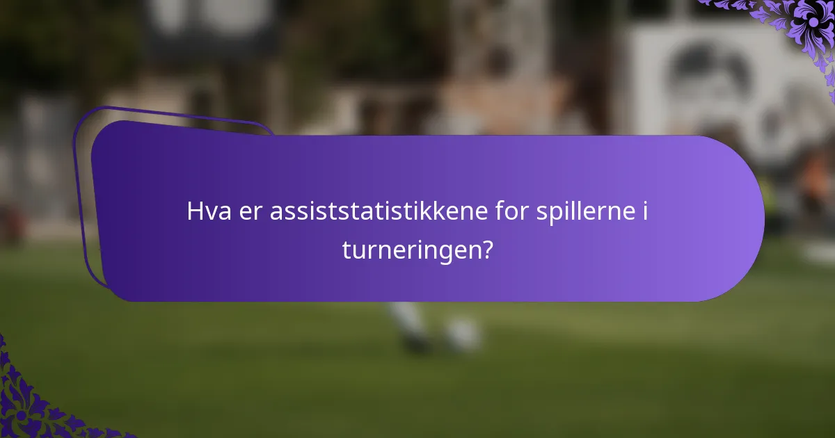 Hva er assiststatistikkene for spillerne i turneringen?
