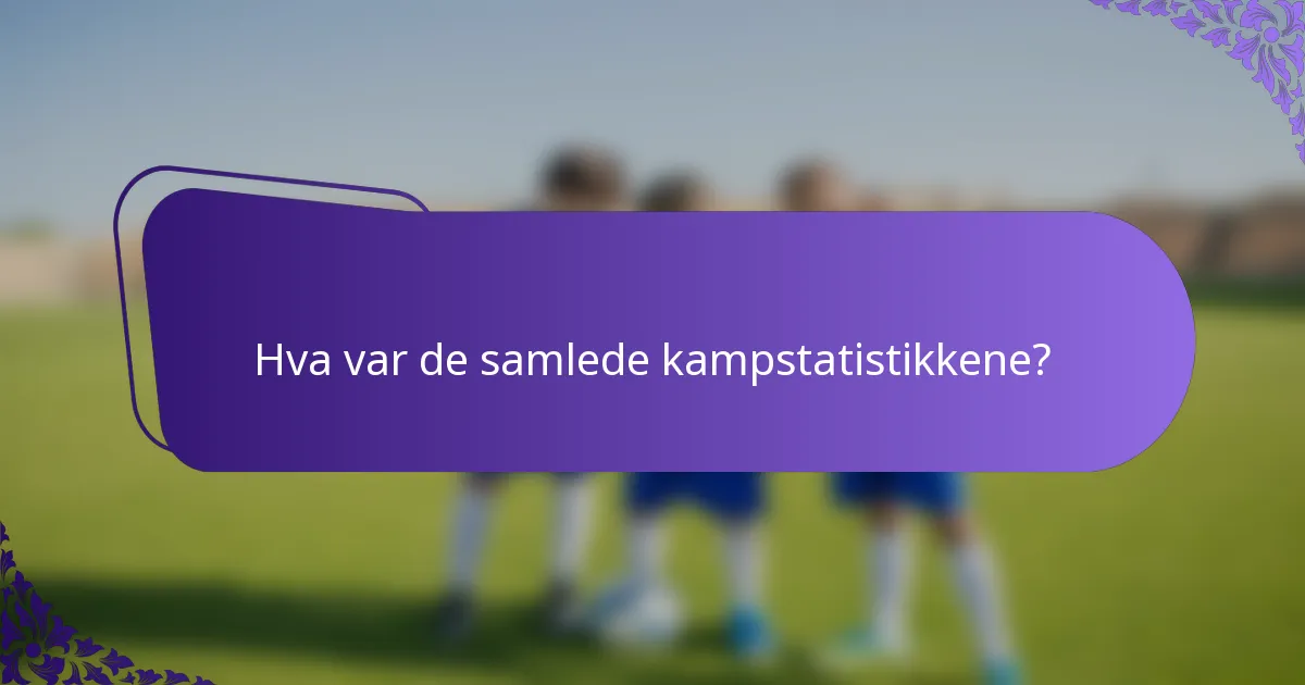 Hva var de samlede kampstatistikkene?