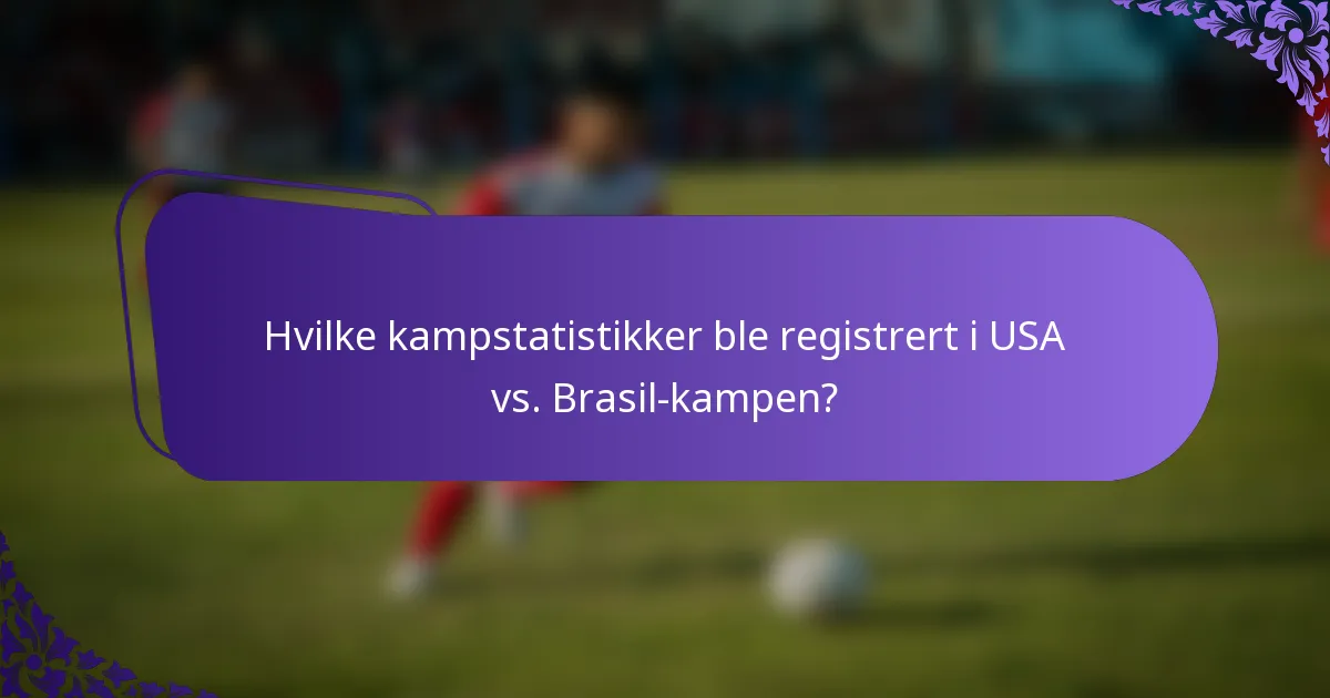 Hvilke kampstatistikker ble registrert i USA vs. Brasil-kampen?