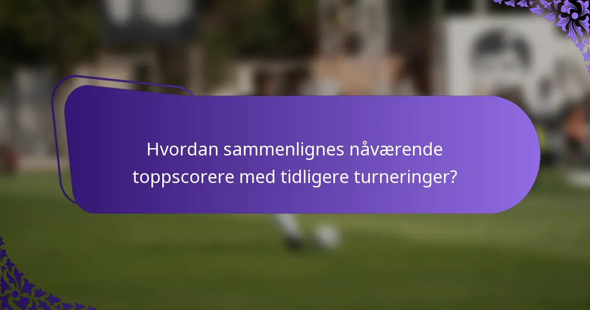 Hvordan sammenlignes nåværende toppscorere med tidligere turneringer?