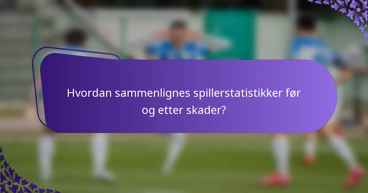 Hvordan sammenlignes spillerstatistikker før og etter skader?